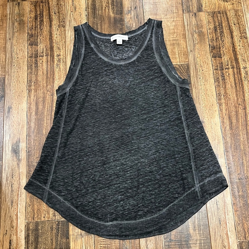 White + Warren black linen top